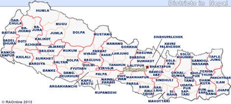 Nepal district map