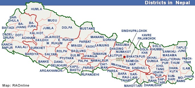 Nepal district map