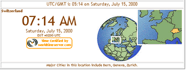 Swiss Time GMT +2 UTC